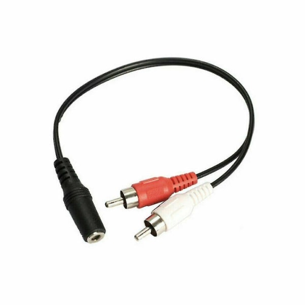1 fot 3,5 mm lydkabel til 2 RCA-kabel 1/8\" stereo hunn til 2 RCA hann Y-splitter Aux