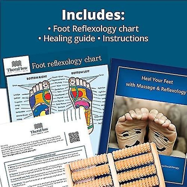 Dubbel träfotmassagerulle - Lindring av plantar fasciit, häl, fotvalv, fotsmärta, stresslindring - Stor (l)