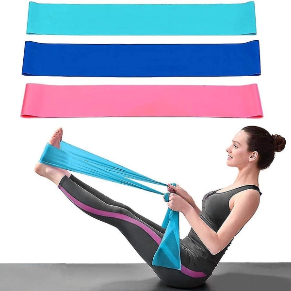 Set Of 3 Exercise Resistance Bands,1.5m/4.9ft Skin-friendly Long Elastic With Standard Resistance Levels For Physical Therapy Strength Training Yoga F