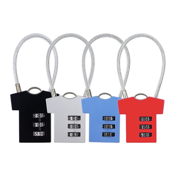 3-siffriga kombinationslås, 4-pack skåplås med klädformdesign, flerfärgad lösenordshänglås för gym, skola
