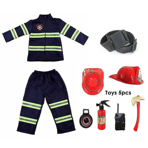Brandman Cosplay kostym för barn Pojkar Flickor Karnevalsfest Sam Fireman Uniform Karneval Leksaker Outfits Arbetskläder OneSize Toy2