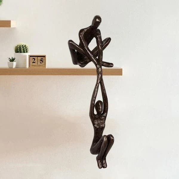 Parfigur Hyllsittare Harts Bronsfinish Modern Romantisk Heminredningspresent för Bröllopsdag 10 x 6,35 x 20,32 cm