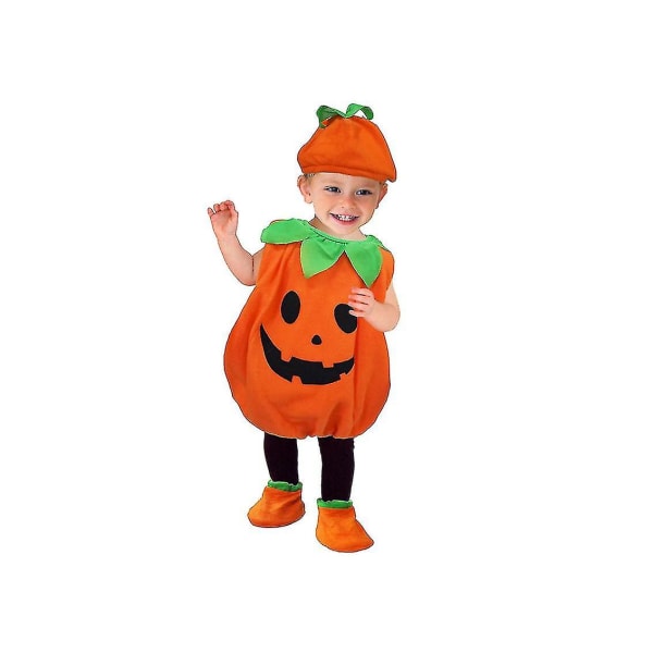 Nyfödd baby halloween för barn pumpa kostymsats baby hatt strumpor kläder för 3-6 år baby 150CM