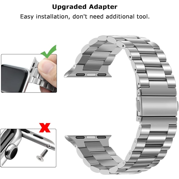 Armband kompatibelt med Apple Watch Band 42/44/45mm Silver