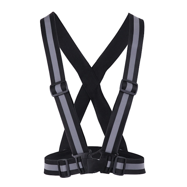 2-pak - Refleksvest til Voksne & Børn / Reflekssele – Sort Black Black Svart