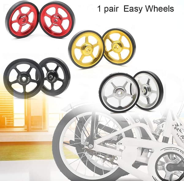1 Pari Easy Wheel -pyörää Brompton-taittopyörään ruuvilla, taittopyörän lisävarusteet