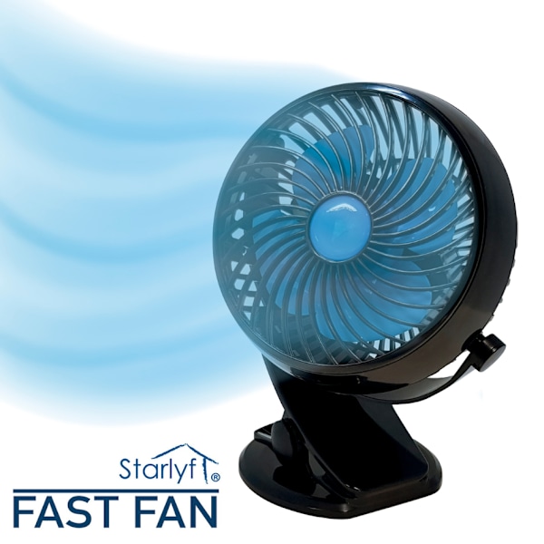 Fast Fan, johdoton kannettava tuuletin, USB-ladattava, 360 asteen kierto, premium-minituuletin, kotiin, toimistoon, työpöydälle, hiljainen ja nopeudensäätimellä