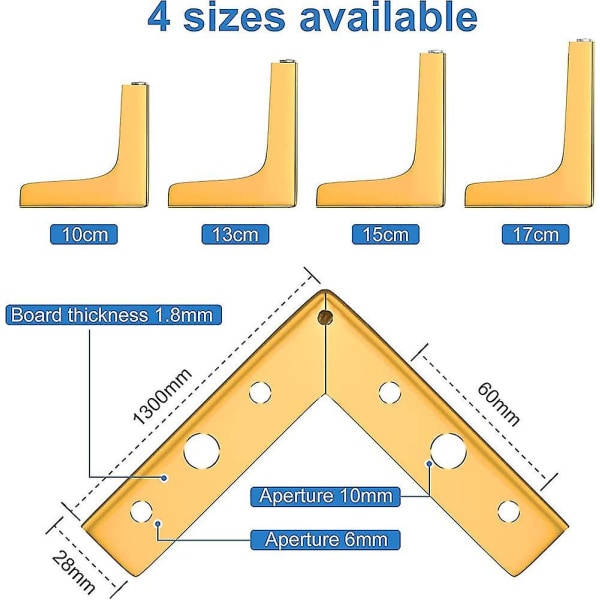 4 st möbelfötter i metall. Hållbara upp till 800 kg. 10 cm TV-bänk