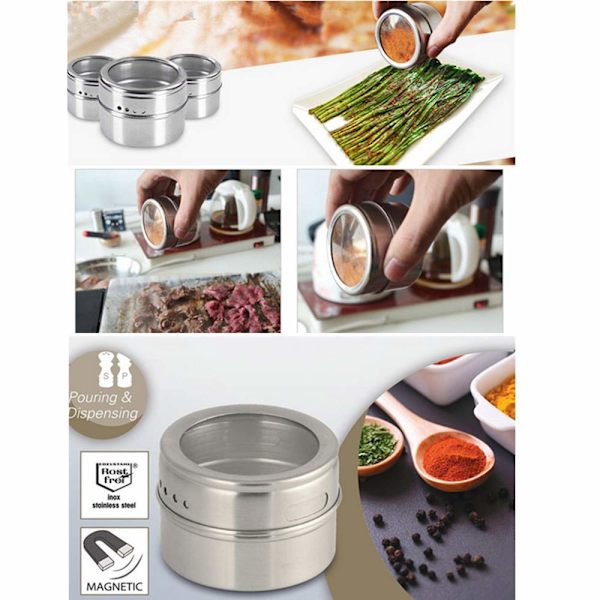 Utomhus bärbar rese picknick grill camping utrustning kryddburk rostfritt stål krydda salt kök matlagningsredskap