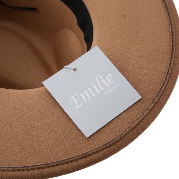 Fedora Hat med Uldfølelse til Kvinder med Justerbart Bælte Bred Skygge Panama Stil Solhat til Efterår Vinter Udendørs Brun One Size