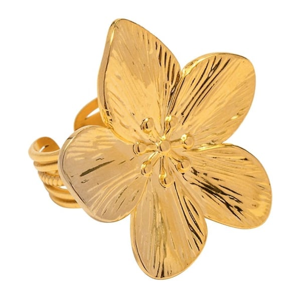 Enkle blomster åbne ringe romantiske fingerringe, trendy justerbare ringe