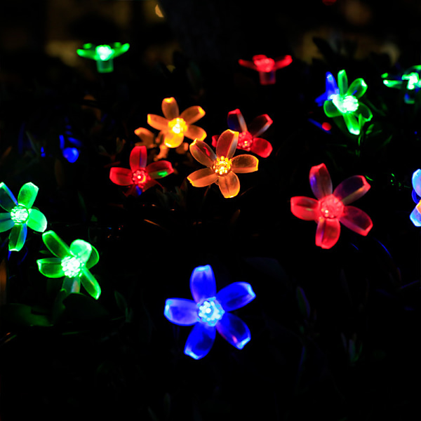 Solcellsdrivna körsbärsblommor för trädgård uteplats innergård jul halloween bröllopsfest dekoration konstgjorda älvljus LED utomhus