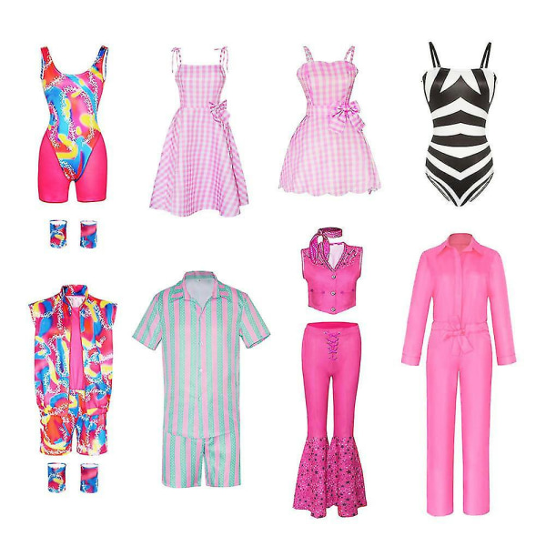 Film Barbie Kostym För Kvinnor Flickor Ken Ryan Gosling Cosplay Kläder Toppbyxor Uniform Halloween Carnival Party Kostymer kids-120(110-120CM) sets05