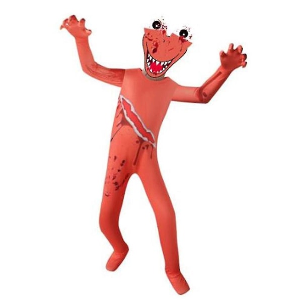 Halloween Jul Barn Vuxen Regnbåge Vänner Cosplay Kostym Jumpsuit Mask Outfit Karnevalsfest 6-7Years Orange Kids