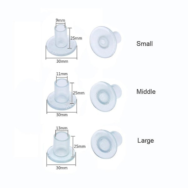 30 par gennemsigtige hælbeskyttere, græs-vandringsstoppere, Small/Medium/Large (FMY)