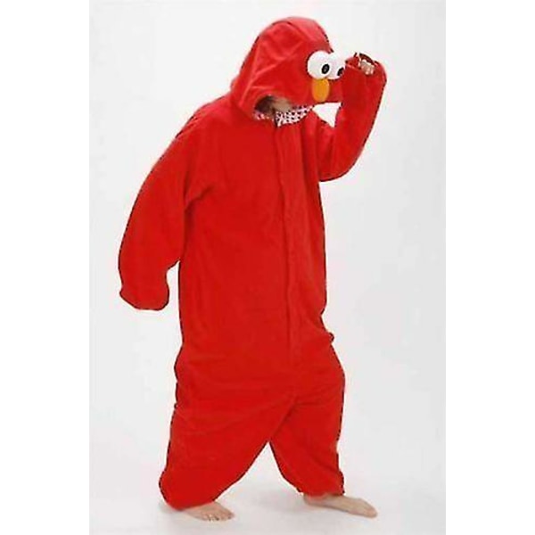 Vuxen Sesame Street Cookie Costume Pyjamas Outfit a Red L