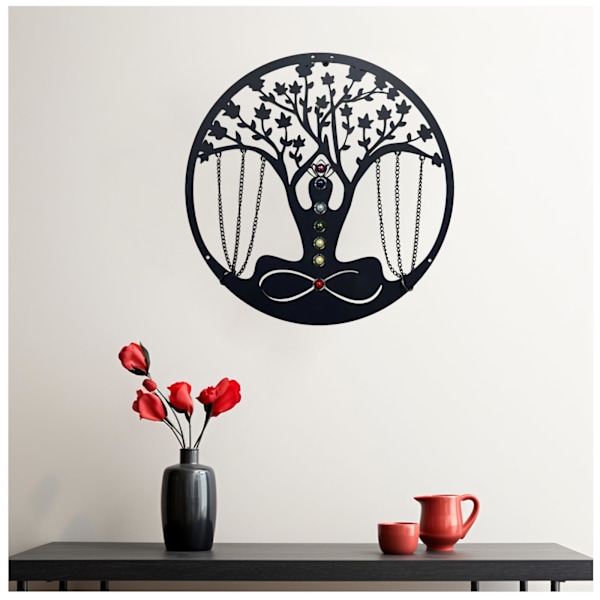 Elegant Tree of Life Metal Wall Decor: Inspire Your Yoga and Meditation Space with Serenity, Harmony, and Artistic Beauty