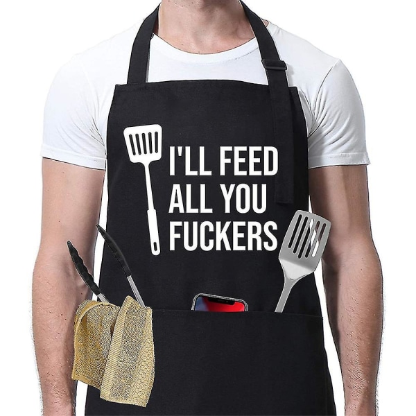 3 Pockets Adjustable Bib Apron Thicker Version Waterproof With Extra Long Ties Cooking Kitchen Aprons For Bbq Drawing, Women Men,chef