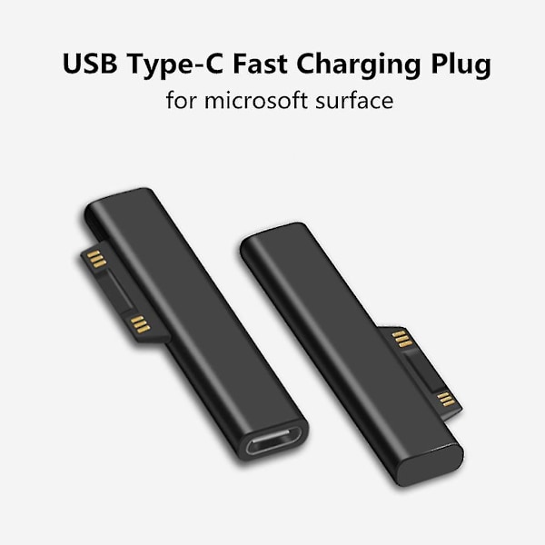 Usb C Pd Snabbladdningsadapter Konverter för Microsoft Surface Pro 3 4 5 6 Go Usb Typ C Honadapterkontakt för Surface Book