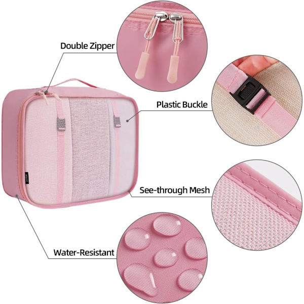 Packkuber - Resväska Organizer - 7 st - Rosa
