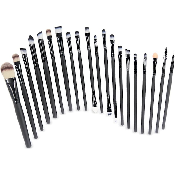 20 stycken sminkborstar ögonskugga eyeliner foundation läpp rouge flytande puderborstar