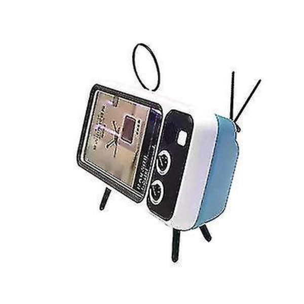 Wireless Bluetooth Speaker ,retro Tv Mobile Phone Bracketblue