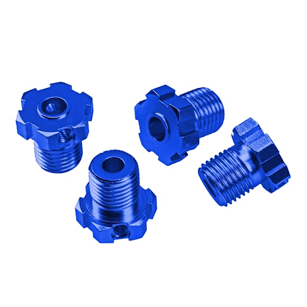 4-pack 17 mm splined hjulmutter i aluminium, kompatibel med Traxxas E-Revo, Revo 3.3, E-Maxx, Summit, T-Maxx, Slayer Pro 4X4 1/10 RC monstertruck (blå)