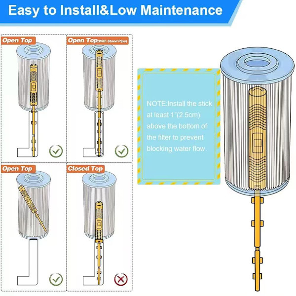 SPA Mineralstift Dele, Hot Tub Stick med 4 måneders levetid Patron Universal til Hot Tub & Pool (Gul, 2-pak)