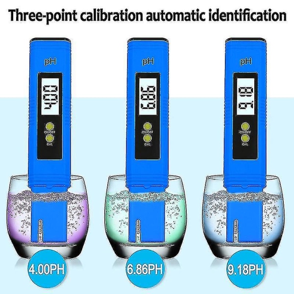 Digital pH-måler, pH-tester for vann, pH-måler 0,01 pH høy presisjon vannkvalitetstester med Atc, 0-14 pH måleområde, for svømmebassenger, dri