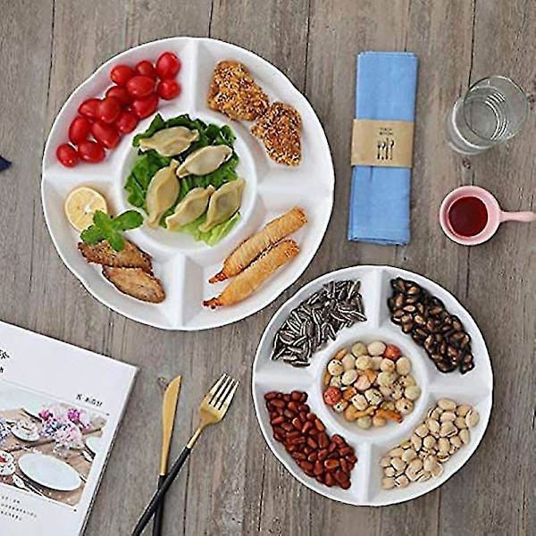 Plastbricka för Mat, Frukt, Godis, Aptitretare, Serveringsbricka med 5 Fack