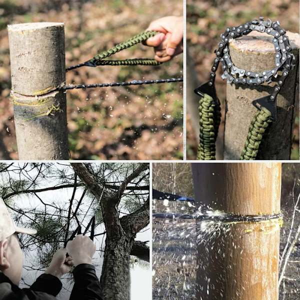 Lommesag med håndtak Lang kjede Håndsag Raskt tre- og trefelling Nødutstyr for overlevelse Best for camping Ryggsekk