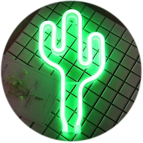 Led Grön Kaktus Neon Skylt Väggdekoration Lämplig För Familjerum Fest