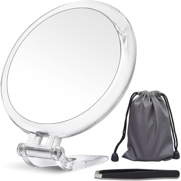 20x magnifying mirror, two sided mirror, 20x/1x magnification, folding makeup mirror with