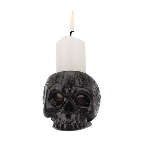 Halloween Skull Lysestake Kreativ Hjem Horror Skull Resin Ornament
