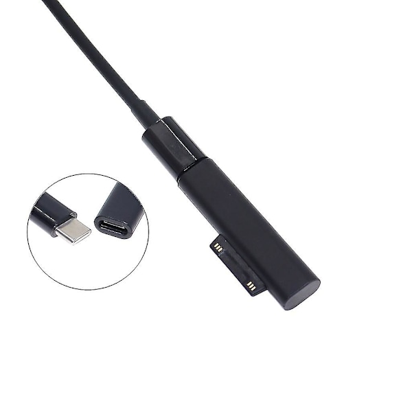 Usb C Pd -pikalatauspistokemuunnin Microsoft Surface Pro 3 4 5 6 Go -liitäntään, Usb Type C -naarasadapteriliitin Surface Bookille