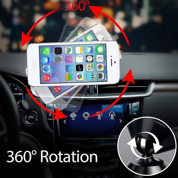 [3 Pack] Magnetic Phone Car Mount, Car Sturdy Stick-on Cell Phone Holder Car Built-in Amazing Strong Magnets, Hands Free Magnetic Car Phone Black