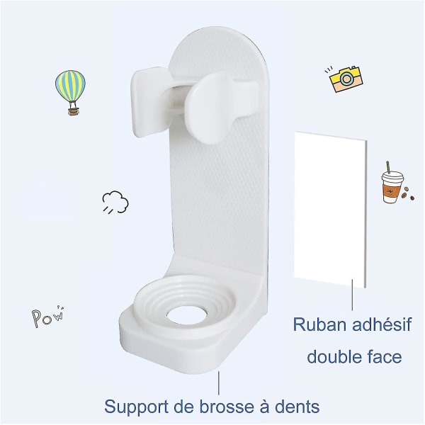 4pcs Adhesive Bathroom Wall Electric Toothbrush Holder