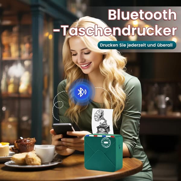 Miniskriver - Miniskriver for smarttelefon - Bluetooth-termisk skriver