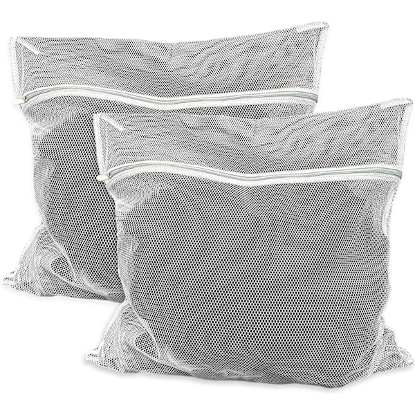 Store Mesh Vaskeposer, Mesh Vaskeposer, Gjenbrukbare, Vaskeposer, Ekstra Store Hullsting Slitesterke Vaskeposer (2 stk)