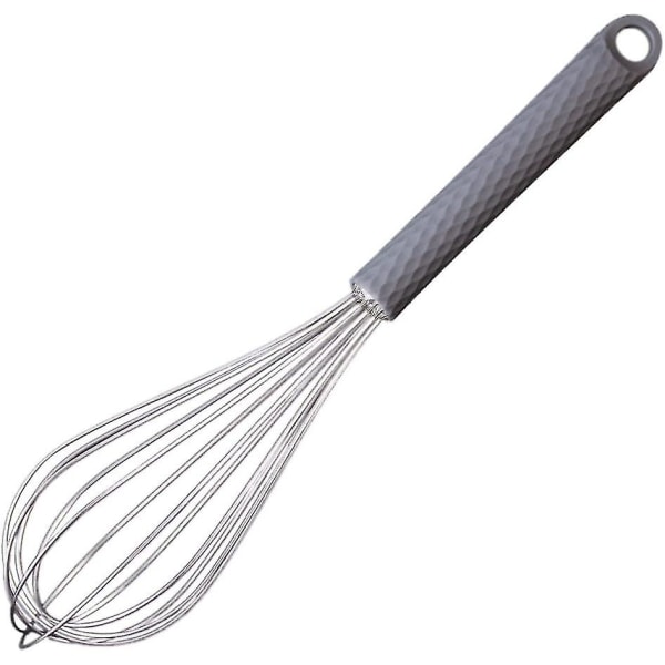 Rustfritt stål visp eggpisker sklisikker silikonhåndtak komfortabelt grep 11\"/grå