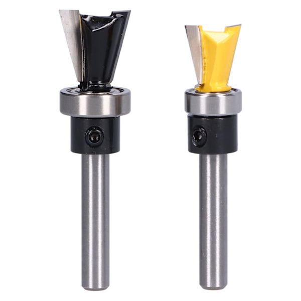 Dovetail-fres, 2 stk/sett Dovetail-fres med lager for trebearbeiding, 1/4 tommers skaft