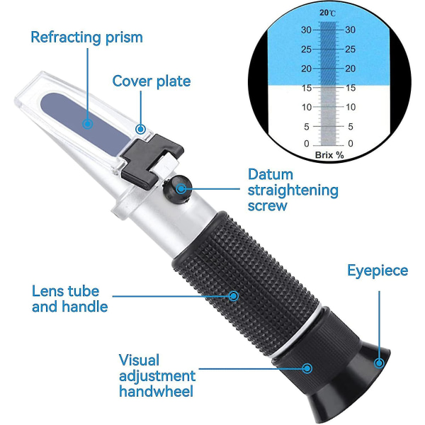 Ammattimainen refraktometr, kannettava refraktometr juomien testausmittari keittiövälineille
