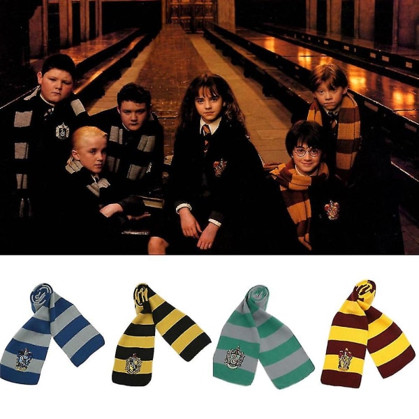 Harry Potter Scarf Gryffindor Hufflepuff Slytherin Ravenclaw Sjal Party Prop a Blue