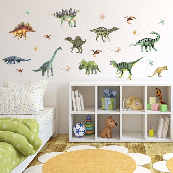 3D-väggklistermärken Djur Dinosaurie Väggdekaler till Barnrum Vinyl Heminredning Roliga Seriefigur Tapet Konstklistermärke