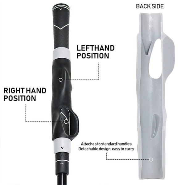 Golf grip træningshjælp golfkølle grip til sving grip træner træningshjælp venstre højre, sort