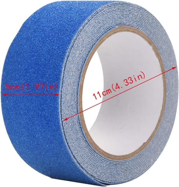 Halkfri tejp - Trapptejp - 5m x 5cm - PVC - Utomhus/Inomhus Blå