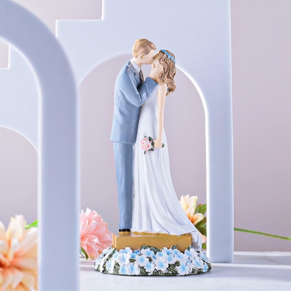 Bryllupskage Topper Bryllupsdekorationer Brud og Brudgom Figurer Sjov Bryllupspar Statuette