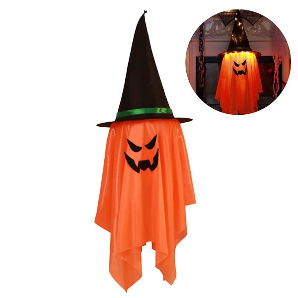 Halloween Ghost Dekoration Inredning Led-ljus Glödande Skräck Ghost Rekvisita Tillbehör Hänglampa Ornament Orange