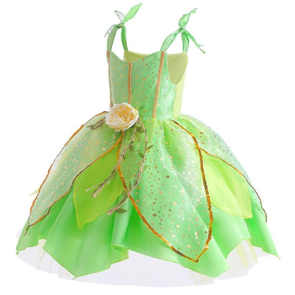 Princess Tinker Bell Deluxe kostym för toddler Flickor Barn Halloween Födelsedag Cosplay Party Fairy Fancy Dress Up Outfits H 7-8 Years