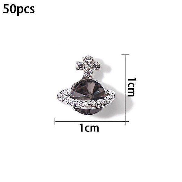 50 stk. Negle Rhinestones Charms, 3d Planet Design Neglekunst Legering Gem Rhinestones, Neglestifter Gem Krystaller